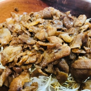 簡単！甘辛！薄切り肉でトンテキ丼